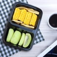 thumbnail image 2 of Enther Contenedores de preparación de comidas [paquete de 20] 2 compartimentos con tapas Caja Bento para almacenamiento de alimentos | Sin BPA | Apilable | Loncheras reutilizables Control de porciones, 2 of 7