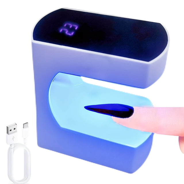 LNGOOR 1pc Portable 24W Mini LED Nail Lamp with Timer for Quick Gel Nail Drying USB Rechargeable for Travel Manicure Art DIY