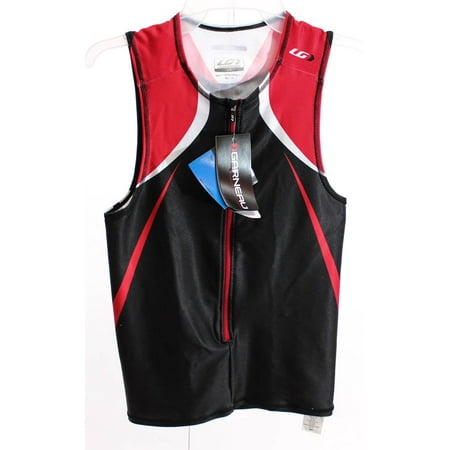 Tri Cycling Jersey - LOUIS GARNEAU TRI ELITE Large Men's Road Cycling Sleeveless Jersey Black/Red NEW