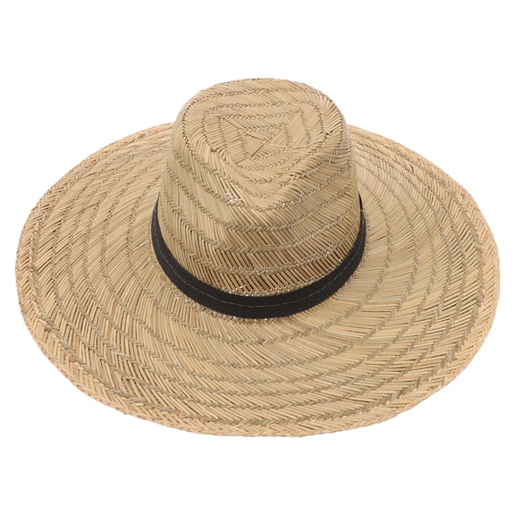 EXHUMKY Mens Sun Protection Cowboy Hat Khaki Straw Wide Brim 1Pack