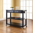 thumbnail image 4 of Crosley Black Granite Top Kitchen Prep Cart-Color:Black, 4 of 5