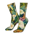 thumbnail image 5 of KLL Tropical Floral Jungle Print Womens Crew Socks Athletic Middle Tube Long Socks Novelty Socks Gifts For Men, 5 of 7