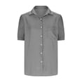 thumbnail image 5 of Kaemgyyd Denim Shirt Women Jean Look Half Sleeve Light Jacket Fall Button down Tunic Blouse Summer Tops, 5 of 6