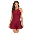 thumbnail image 5 of Uniexcosm One Piece Swimsuits for Women Tummy Control Swimdress Swimwear Bathing Suits Red S-XXL, 5 of 5