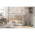 thumbnail image 4 of Twin over Twin Bunk Bed with Drawers, Convertible Beds, White, 4 of 14