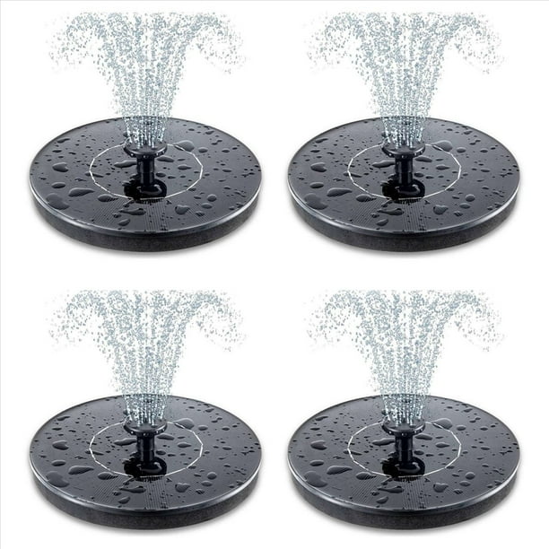 4X Bomba Solar para Fuente de Baño de Pájaros, Fuente Solar Mejorada de 3,5 W con 6 Boquillas, Flotante Independiente con Energía Solar