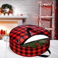 thumbnail image 2 of Garland Storage Bag Christmas Wreath Storage Red Black Plaid Design Colour Printing Durable Waterproof Easy to Carry Handle Wreath Storage Holder PE And PVC Wreath Storage Bag, 2 of 3