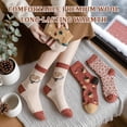 thumbnail image 5 of Women Vintage Striped Wool Socks, Fall Winter Warm Hiking Crew Knit Soft Socks 5 Pairs, 5 of 5