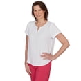 thumbnail image 3 of Alfred Dunner Womens Petite Solid Rolled Short Sleeve Tee, 3 of 4