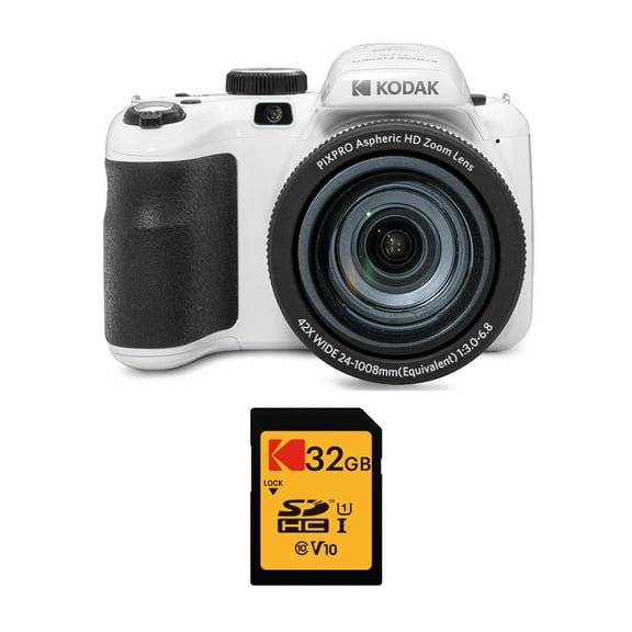 Kodak PIXPRO AZ425 Astro Zoom Camera (White) with 32GB Card