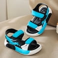 thumbnail image 4 of Dakaela 2-8Y Boys Girls Sandals Summer Athletic Hiking Beach Water Shoes Outdoor Open Toe Fashion Sneakers with Double Hook and Loops Blue, 4 of 8