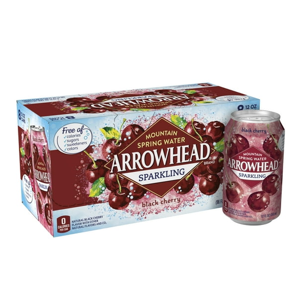 Arrowhead Sparkling Water, Black Cherry, 12 oz. Cans (8 Count