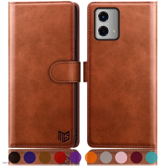 SUANPOT For Motorola Moto G 5G 2023 Wallet Case with RFID Blocking Credit Card Holder,Light Brown