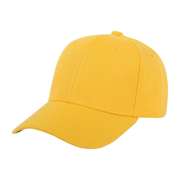 Boys and Girls's Classic Plain Cotton Baseball Hat, Lightweight Sun Protection Cap for Boys and Girls and Toddlers, Adjustable Solid Color Sport Hat Yellow
