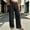 Black, variant on Olyvenn Women's Linen-Blend Casual Pants, Elastic Drawstring Waist, Lightweight Breathable Trousers with Pockets for Daily Wear Brown M
