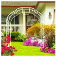 thumbnail image 2 of Metal Garden Arch W74.4'' x H98.4'' Garden Arbor Trellis Climbing Plants Support Rose Arch Outdoor Arch, 2 of 5