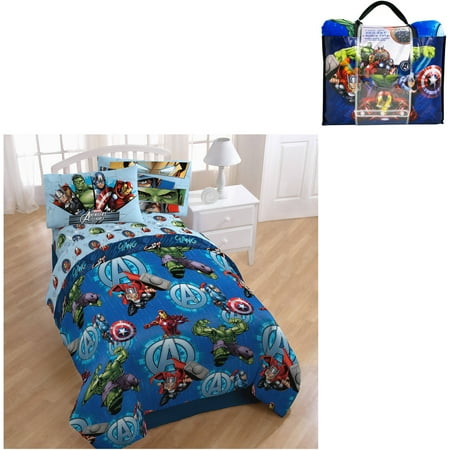 Marvel Avengers Assemble Smash 4 Piece Bedding Set With Bonus Tote