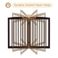 thumbnail image 5 of HLR Freestanding Pet Gate for Dogs, Foldable Wooden Dog Gate, Indoor Dog Gate for Stairs, Doorways, Step Over Pet Puppy Safety Fence with Support Feet, 32" Height 6 Panels, Dark Brown, 5 of 6