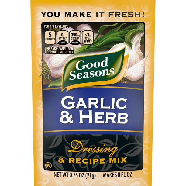 Good Seasons Garlic & Herb Dressing & Recipe Seasoning Mix, 0.75 oz Packet