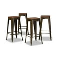 thumbnail image 2 of Baxton Studio Horton Brown Metal and Brown Finished Wood 4-Piece Bar Stool Set, 2 of 8