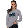 thumbnail image 4 of Jesus Strong Philippians 4:13 Bible Long Sleeve TShirt Men Women Brisco Brands S, 4 of 5