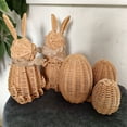 thumbnail image 4 of 5-Piece Hand-Woven Easter Bunny & Egg Decor Set, Faux Rattan Tabletop Figurines, Rustic Spring Centerpiece for Easter Party & Home Display, 4 of 9