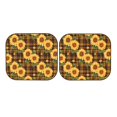 thumbnail image 7 of 2 Piece Car Windshield Sun Shade - Yellow Black Plaid Sunflower Foldable Front Car Window Shades Reflect Sun And Heat For Most Cars, Universal Size, 7 of 7