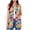 Orange ②, variant on Chiccall Women's Floral Print Sleeveless Vest Cardigan Open Front V Neck Long Line Layering Waistcoat with Side Pockets