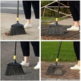thumbnail image 4 of Heavy-Duty Broom Outdoor Indoor Commercial 3 PCS for Courtyard Garage Lobby Mall Market Floor Home Kitchen Room Office Pet Hair Rubbish 54Inch, 4 of 4