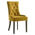 thumbnail image 3 of Newboti Furniture Yellow and Espresso Tufted Back Side Chairs (Set of 2) 29384, 3 of 6