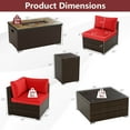 thumbnail image 3 of Costway 7 Pieces Outdoor Furniture Set with 32" Fire Pit Table and Propane Tank Cover Red, 3 of 10