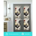 thumbnail image 5 of Window Privacy Film Black White Vintage Rooster Stained Glass Window Film Decorative Sun Block Window Cover Watercolor Farmhouse Animals Window Clings Static Adhesive Sticker for Bathroom 29.5"x118", 5 of 7