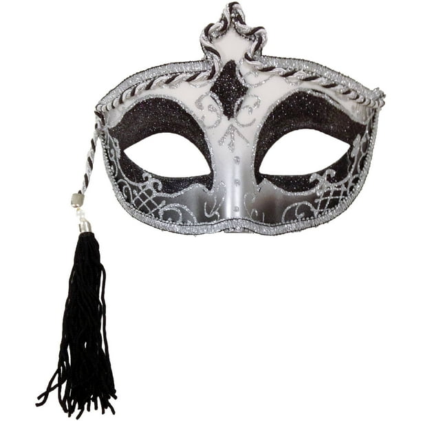 Silver Tasseled Mardi Gras Mask Adult Halloween Accessory - Walmart.com