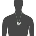 thumbnail image 2 of Sterling Silver Eagle Charm Pendant Necklace with Diamond Cut Finish and 24 Inch Figaro Chain, 2 of 3