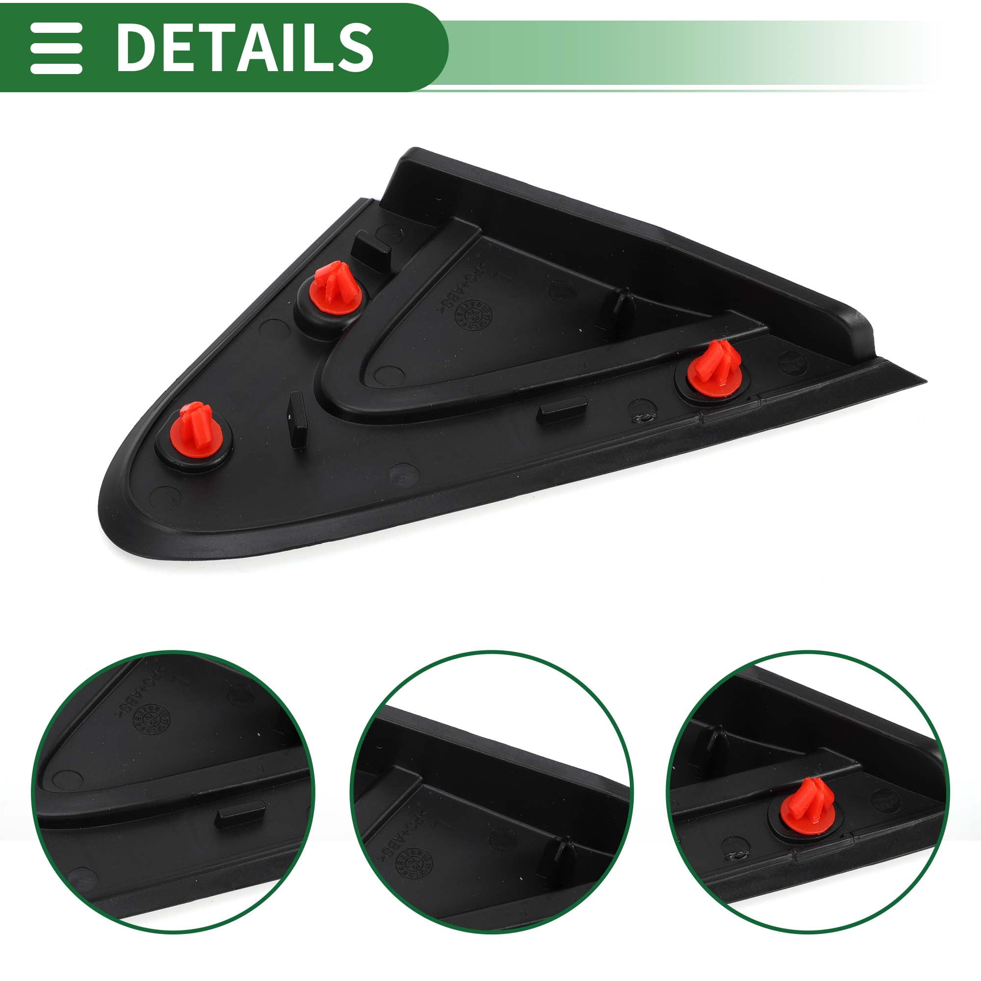 Unique Bargains Pillar Corner Triangle Trim for Chrysler 200 2015 Plastic Black Silver