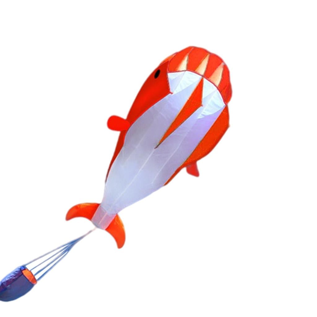 DimyFew 3D Dolphin Kite Childhood Dolphin Orange Soar Priceless Parafoil Gift for Sports red