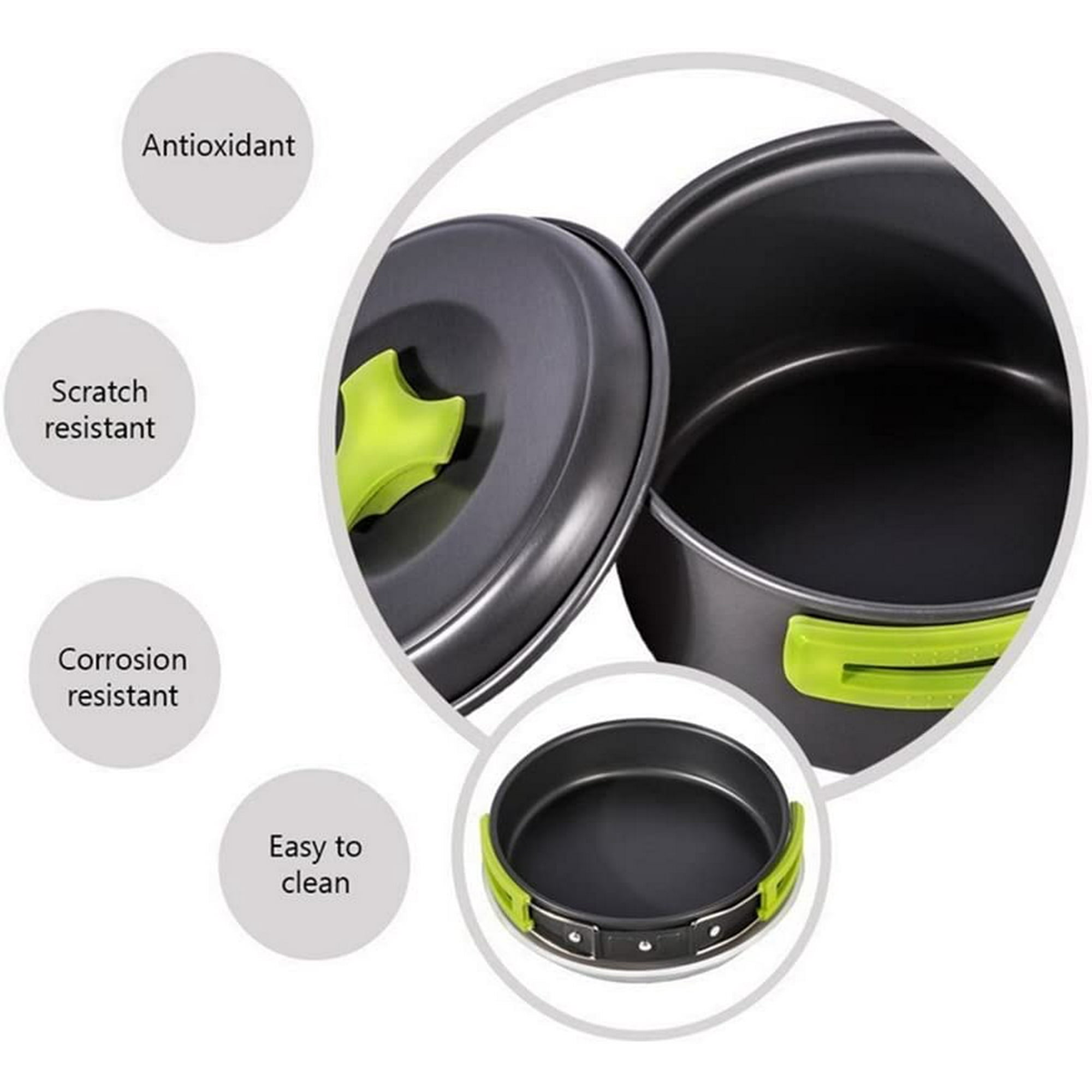 Odoland Multi-PCS Kit De Casseroles Camping Poêlé En Aluminium Durable