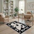 thumbnail image 2 of ODIKA 4'x6' Ultra-Soft Area Rug, Cowboy Cow Gothic Steer Motif Spotted Decorative Themed Hid Print None Washable, Bare feet friendly, Silk-Touch for Bedroom Home office, 2 of 7