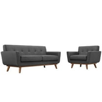 Modway Engage Armchair and Loveseat Set of 2 in Gray