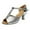 Silver, variant on Women'S Chunky Heel Sandals Women's Color Fashion Prom Ballroom Latin Dance Shoes Sandals Women's Block Heel Ankle Strap Heeled Sandals