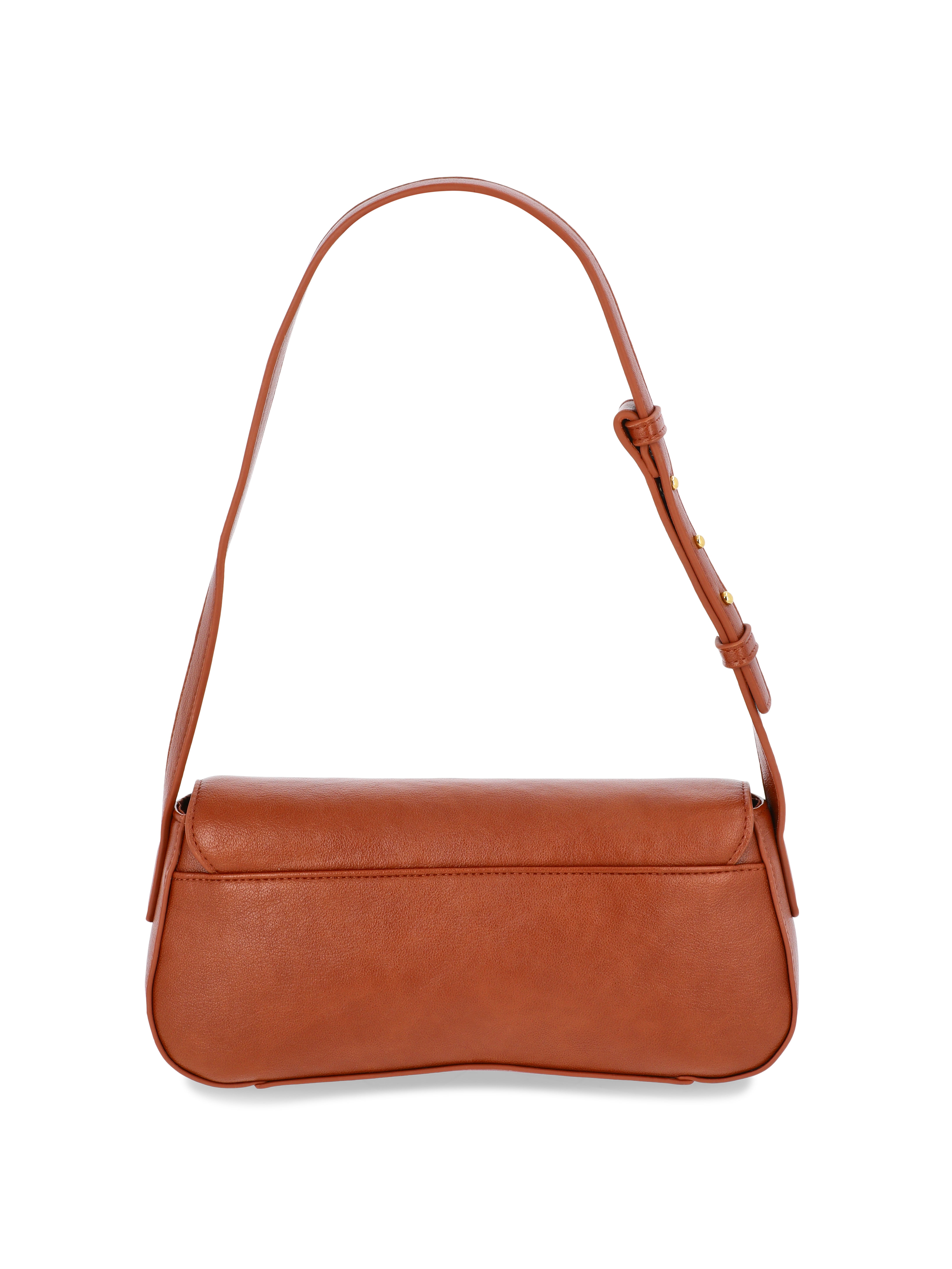 Time and Tru Women's Goldie Shoulder Bag, Brown Oak