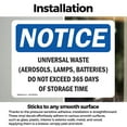 thumbnail image 3 of (2 Pack) Universal Waste (Aerosols Lamps Batteries) OSHA Notice Sign, 3 of 7