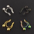 thumbnail image 4 of 5 piezas de Clip en la nariz aro de acero inoxidable sin Piercing de tabique, joyería de moda para el cuerpo para las mujeres Sunnimix aro de anillo de nariz de joyería corporal, 4 of 7
