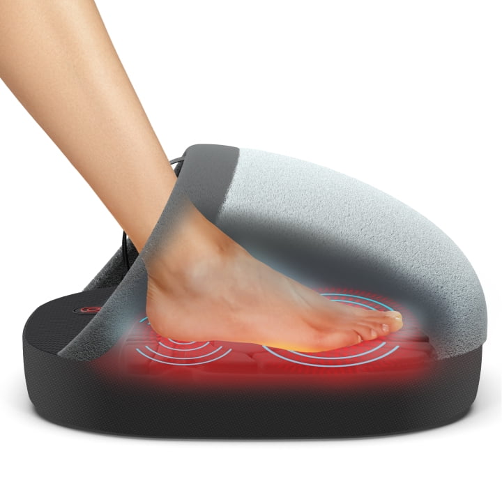Homedics Soothing Foot Warmer and Massager, with Heat, Grey