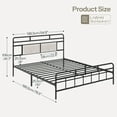 thumbnail image 2 of HOOBRO Bed Frame, Full Size Bed Frame, Heavy Duty Metal Bed Frame, with Upholstered Headboard, Soundless, No Box Springs Needed, Black BB65BF01, 2 of 9