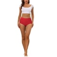 thumbnail image 2 of DARING DIVA Women's High-Waist Invisibles Underwear Breathable Panties S Bright Red, 2 of 6