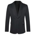 thumbnail image 3 of LEKWK Men's Suits Shawl Lapel 2 Piece Suit Slim Fit Casual Blazer Dress Pants Set Buttons Formal Business Tuxedo Suits Wedding Banquet Daily Street Wear Outfits, 3 of 5