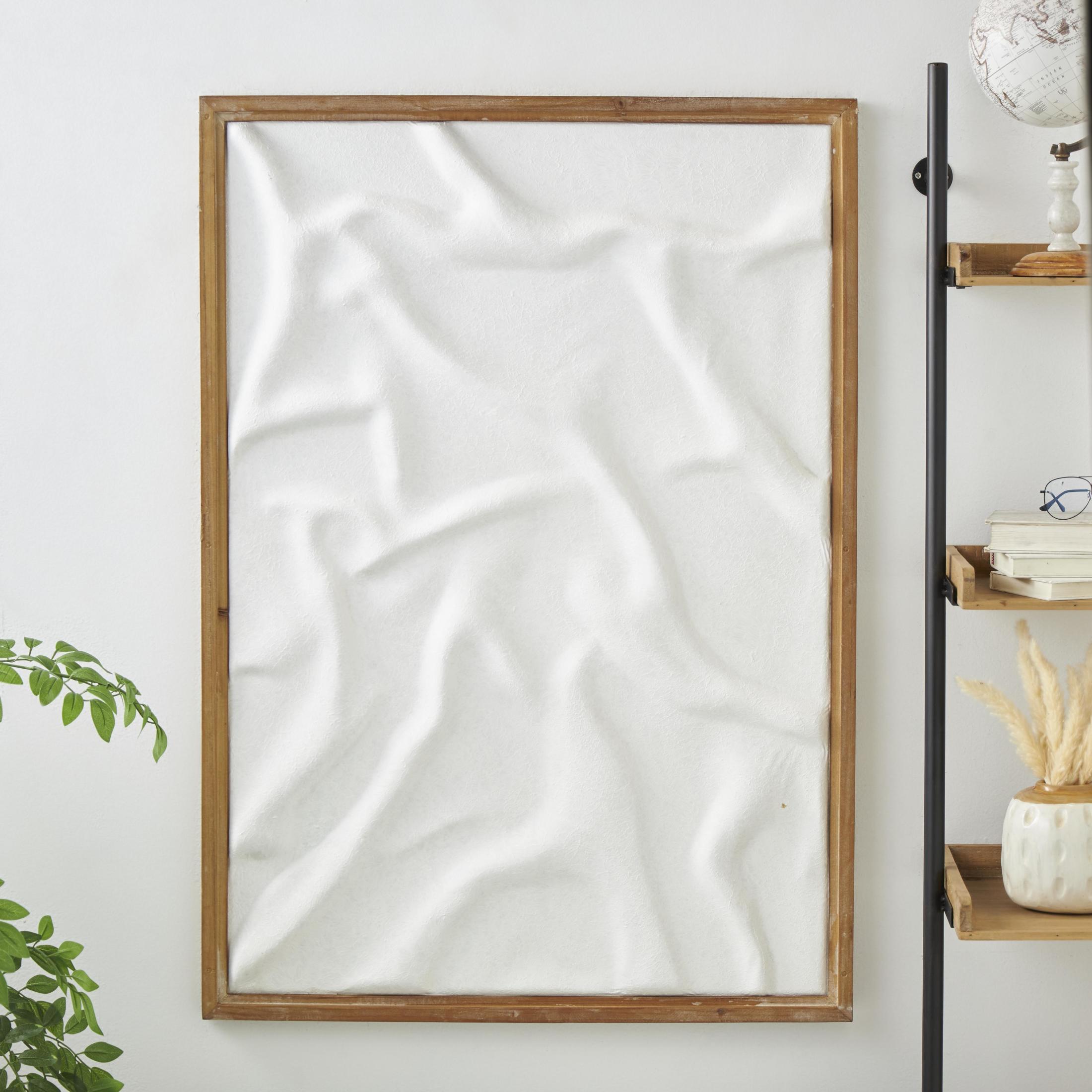 32" x 45" Abstract Dimensional Shaped Abstract Framed Wall Art with Brown Wooden Frame, by DecMode