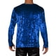 thumbnail image 3 of Camisas de terciopelo INSPIRE CHIC para hombres, camiseta clásica de cuello redondo de manga larga, 2XL, azul real, 3 of 5