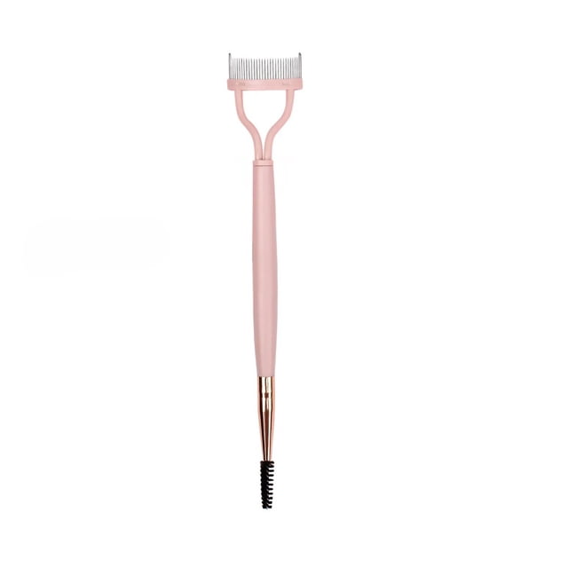 2-in-1 Folding Metal Eyelash Comb and Brush - Portable Makeup Tool for Perfect Lashes